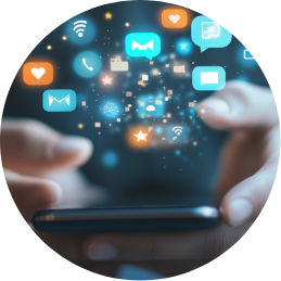 abstract image showing someone online