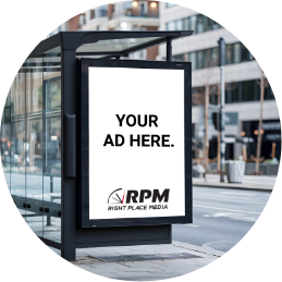 billboard on a city street with "your ad here"